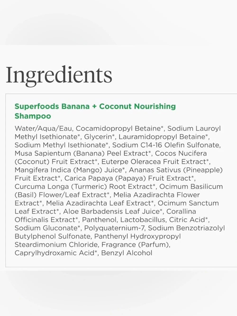 Briogeo Banana + Coconut Nourishing Superfood Shampoo 12.5oz BRAND New